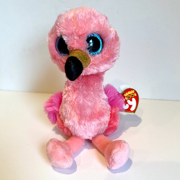 Ty Beanie Boos GILDA the Pink Flamingo Plush 6.25” with Tag - Picture 7 of 14